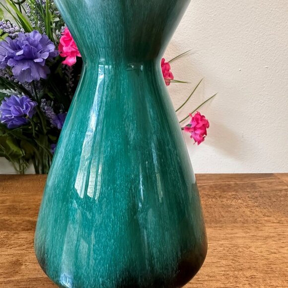 Blue Mountain Pottery Canada Green Drip Glaze Vase Vintage Mid Century Decor - Picture 3 of 6